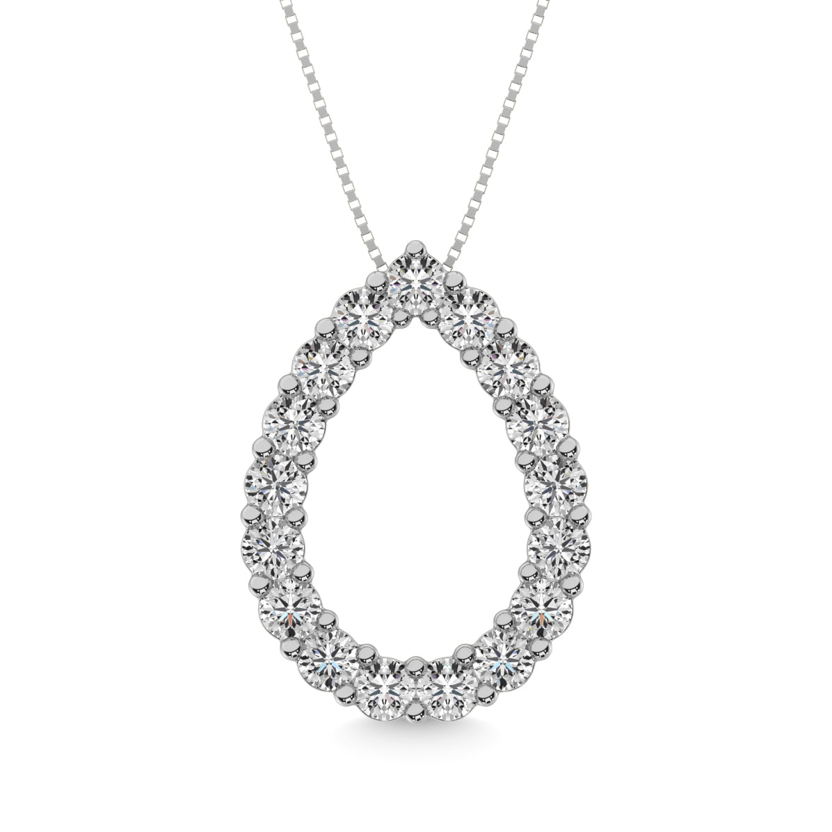 Diamond 1 1/2 Ct Tw Pear Shape Pendant In 14K White Gold