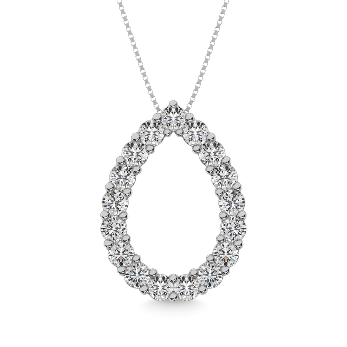 Diamond 1 ct tw Pear Shape Pendant in 14K White Gold
