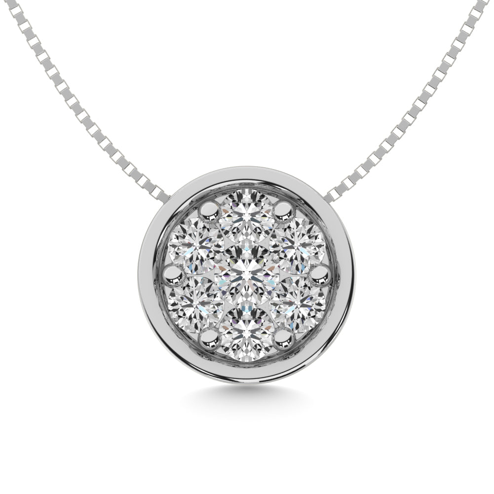Diamond 3/4 ct tw Round Slider Pendant in 14K White Gold