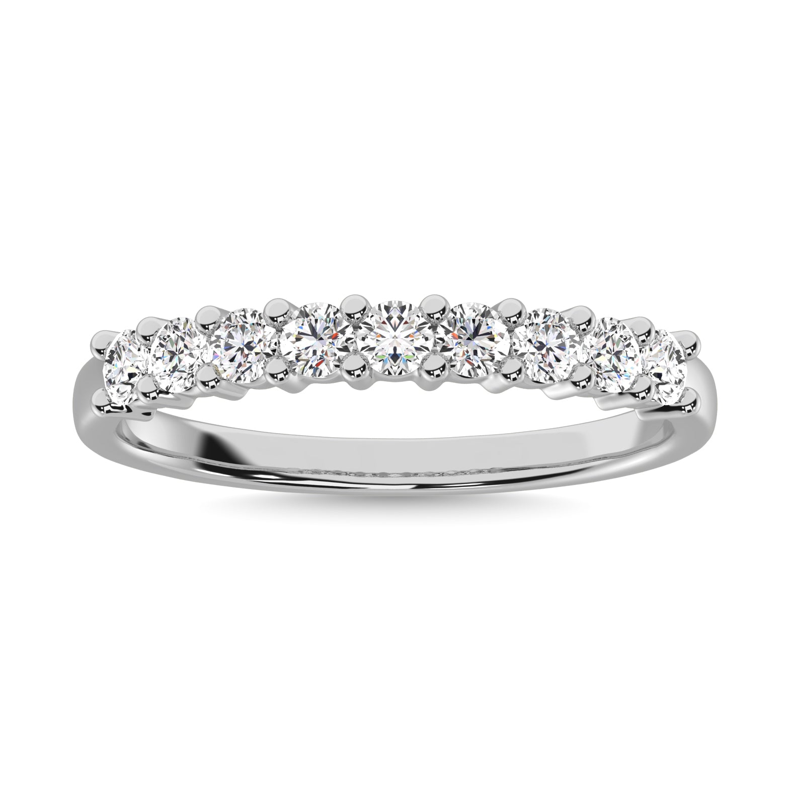 Diamond 1/4 ct tw Round Cut One Row Ring in 14K White Gold