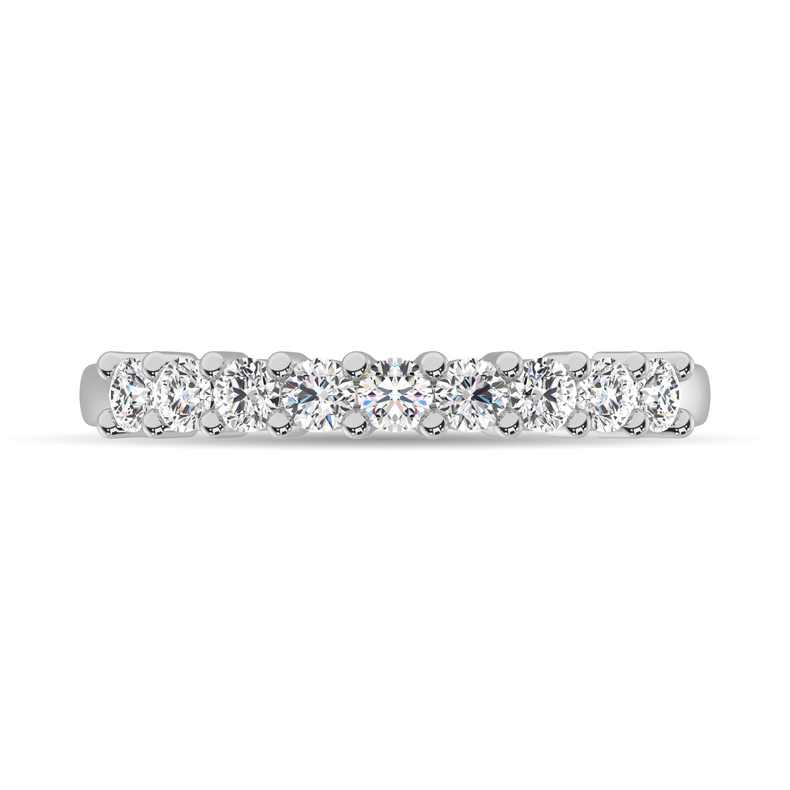 Diamond 1/4 ct tw Round Cut One Row Ring in 14K White Gold