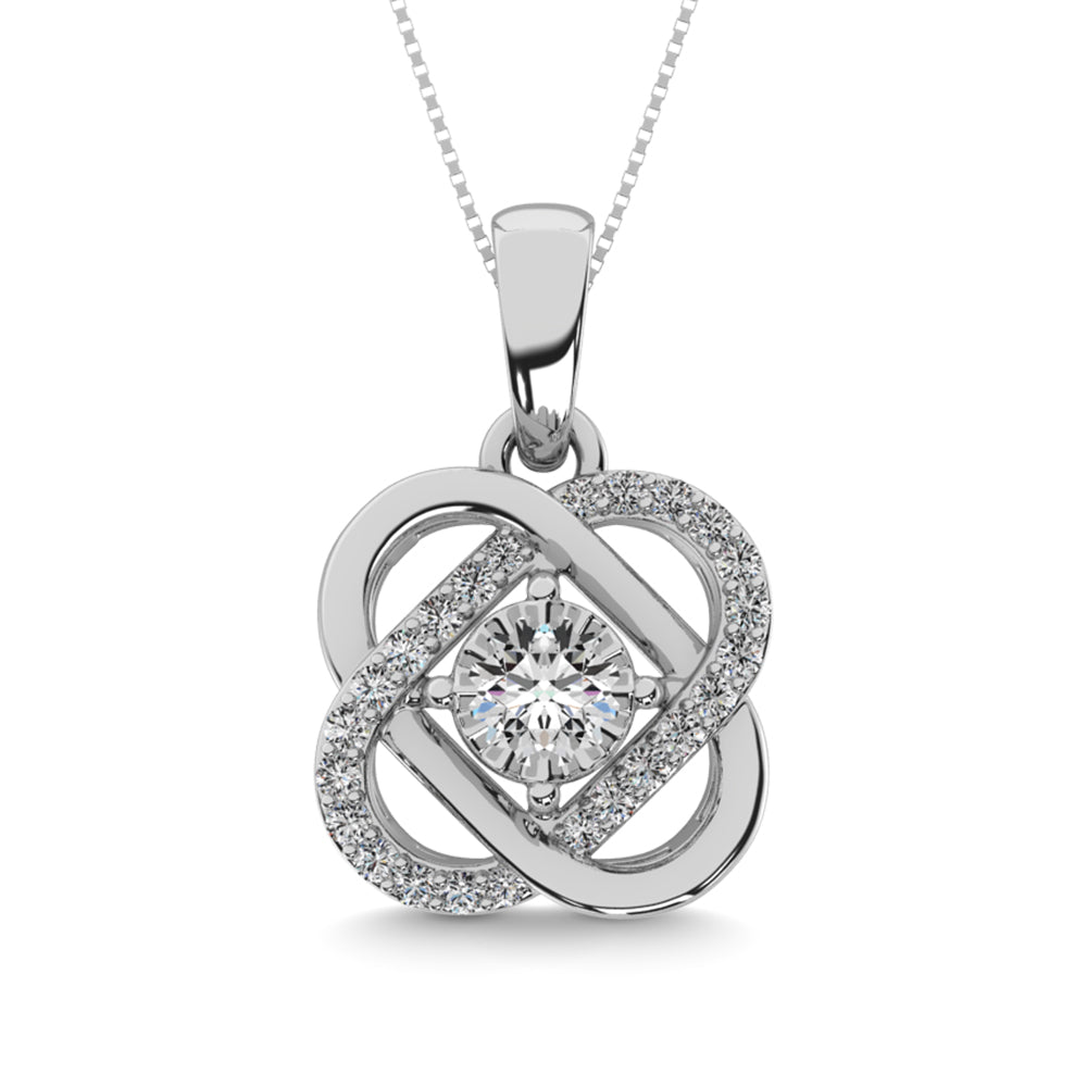 Diamond 1/50 Ct Tw Fashion Pendant In Sterling Silver