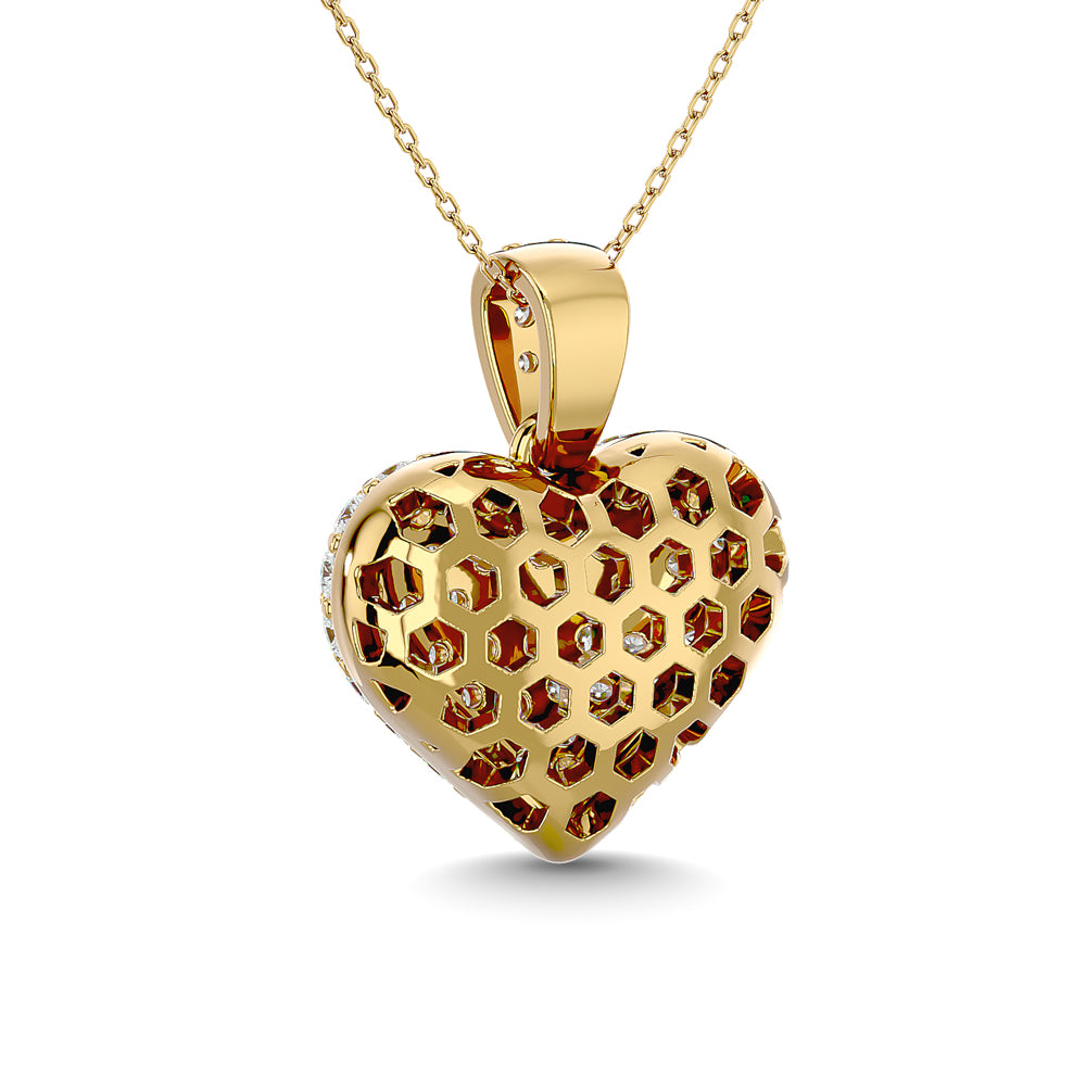 Diamond 1 Ct Tw Heart Pendant In 10K Yellow Gold