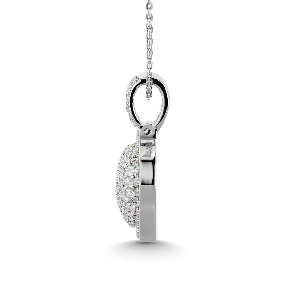 Diamond 1 1/2 Ct Tw Heart Pendant In 10K White Gold