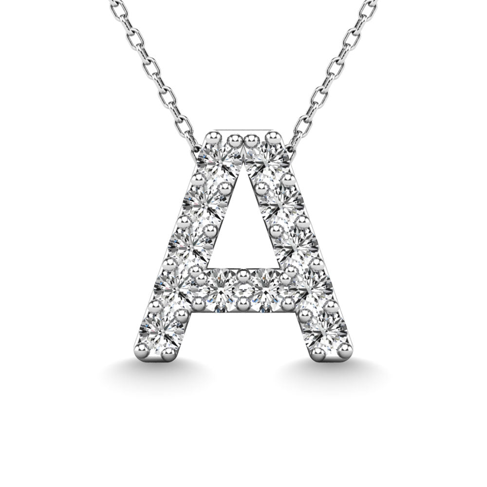 Diamond 1/8 Ct.Tw. Letter A Pendant In 14K White Gold&Quot;&Quot;
