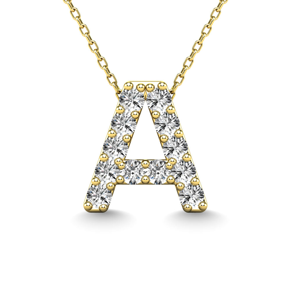 Diamond 1/8 Ct.Tw. Letter A Pendant In 14K Yellow Gold&Quot;&Quot;