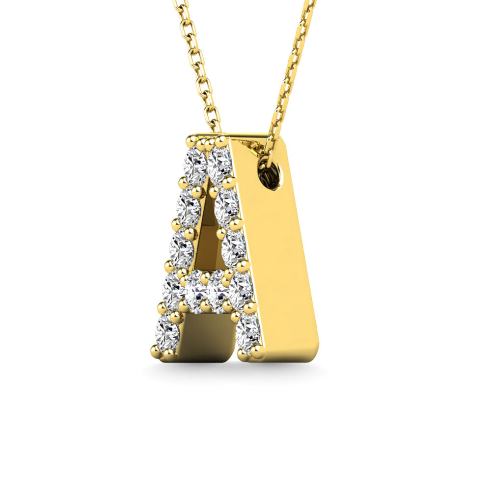 Diamond 1/8 Ct.Tw. Letter A Pendant In 14K Yellow Gold&Quot;&Quot;