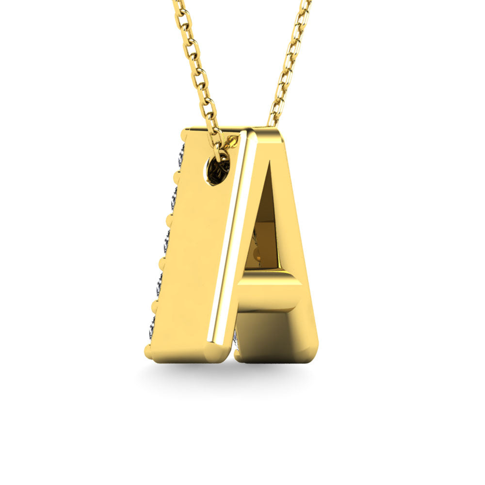 Diamond 1/8 Ct.Tw. Letter A Pendant In 14K Yellow Gold&Quot;&Quot;