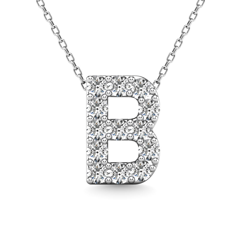 Diamond 1/8 Ct.Tw. Letter B Pendant In 14K White Gold&Quot;&Quot;