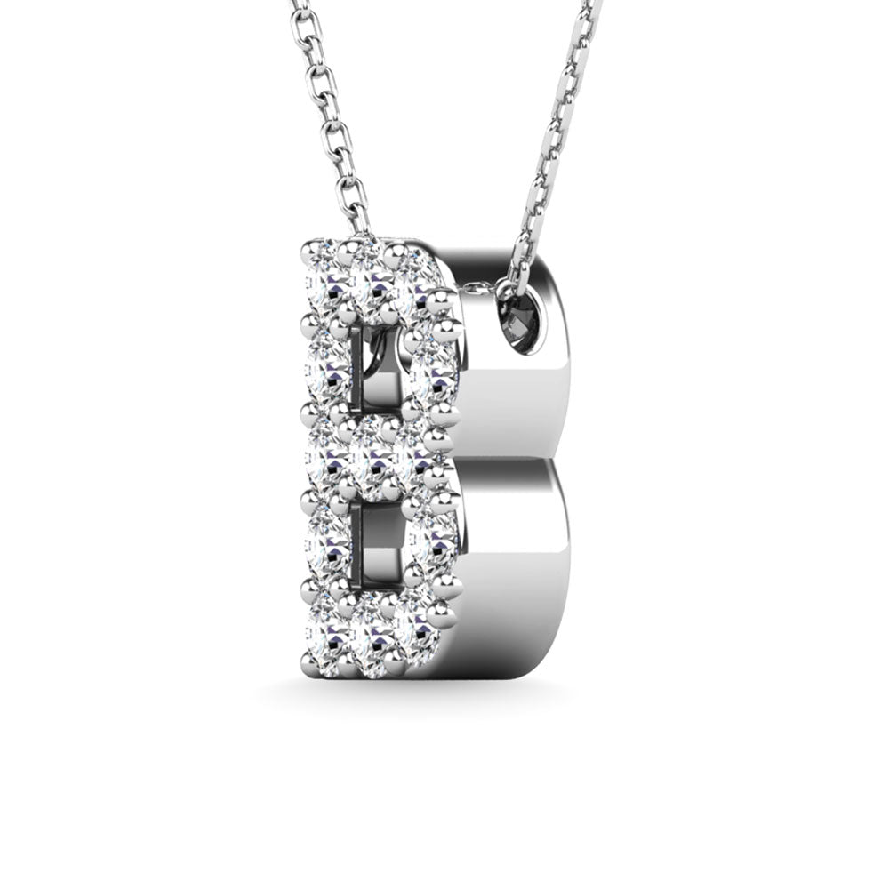 Diamond 1/8 Ct.Tw. Letter B Pendant In 14K White Gold&Quot;&Quot;