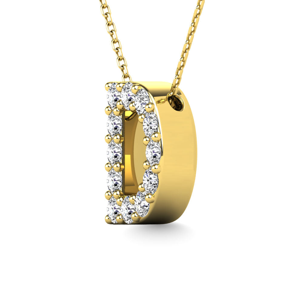 Diamond 1/8 Ct.Tw. Letter D Pendant In 14K Yellow Gold&Quot;&Quot;