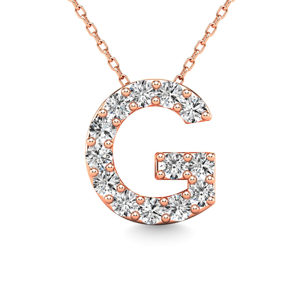 Diamond 1/8 Ct.Tw. Letter G Pendant In 14K Rose Gold&Quot;&Quot;