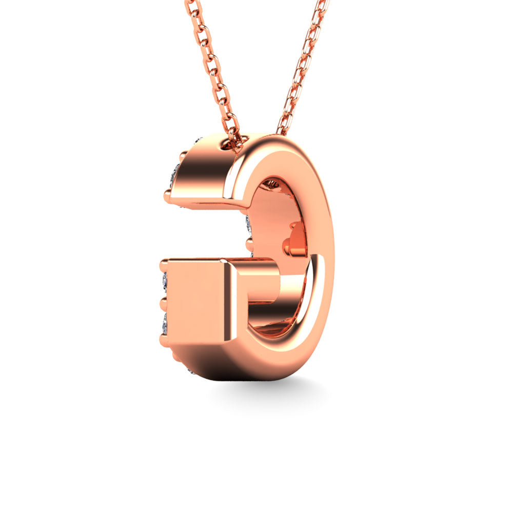 Diamond 1/8 Ct.Tw. Letter G Pendant In 14K Rose Gold&Quot;&Quot;