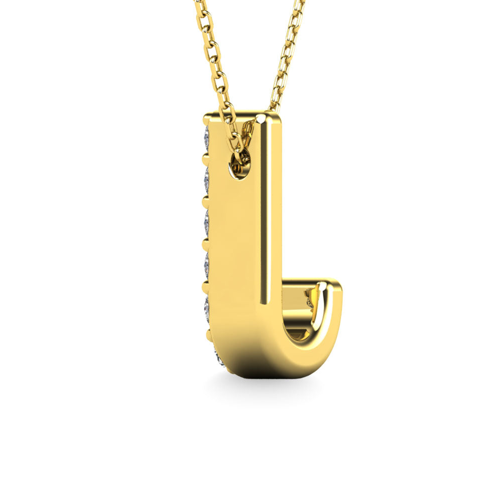 Diamond 1/10 Ct.Tw. Letter J Pendant In 14K Yellow Gold&Quot;&Quot;