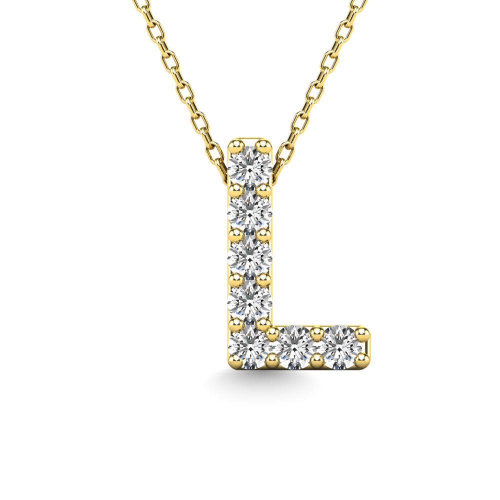Diamond 1/20 Ct.Tw. Letter L Pendant In 14K Yellow Gold&Quot;&Quot;
