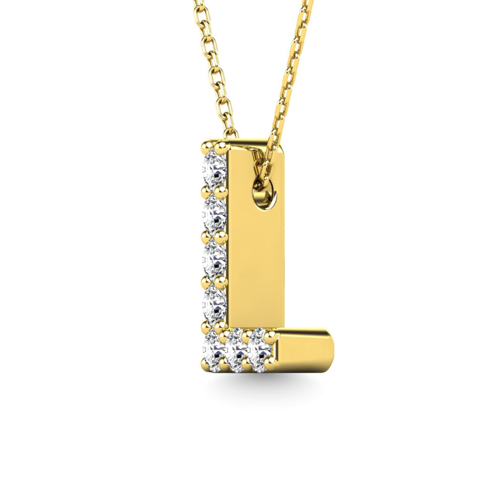 Diamond 1/20 Ct.Tw. Letter L Pendant In 14K Yellow Gold&Quot;&Quot;