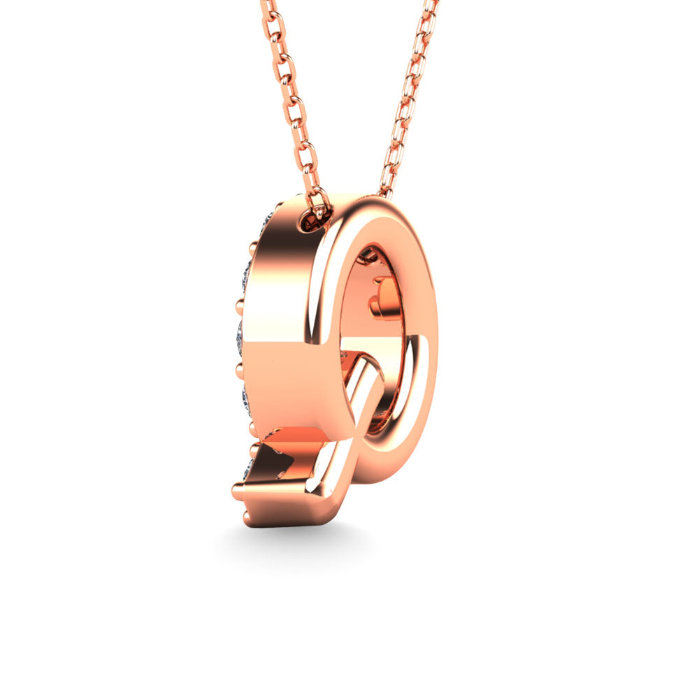 Diamond 1/6 Ct.Tw. Letter Q Pendant In 14K Rose Gold&Quot;&Quot;