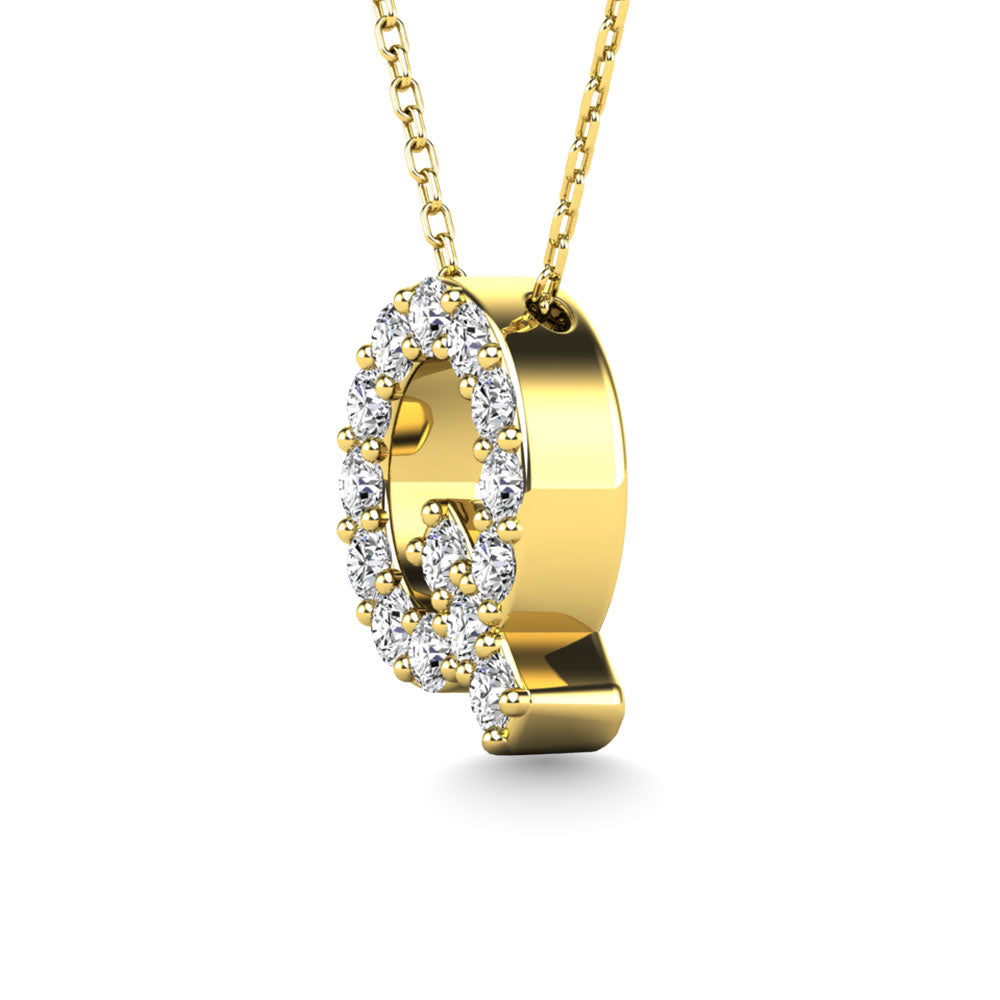 Diamond 1/6 Ct.Tw. Letter Q Pendant In 14K Yellow Gold&Quot;&Quot;