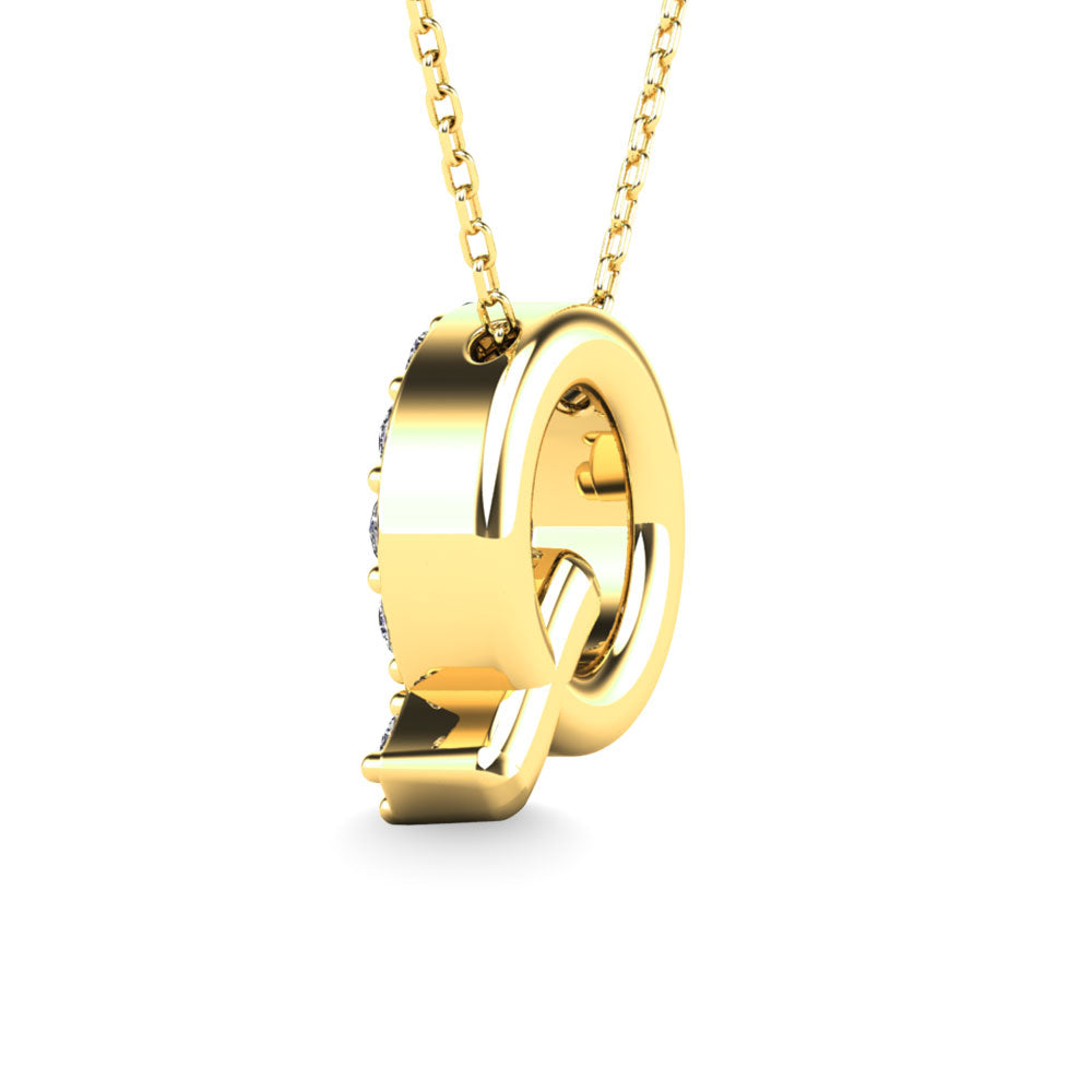 Diamond 1/6 Ct.Tw. Letter Q Pendant In 14K Yellow Gold&Quot;&Quot;
