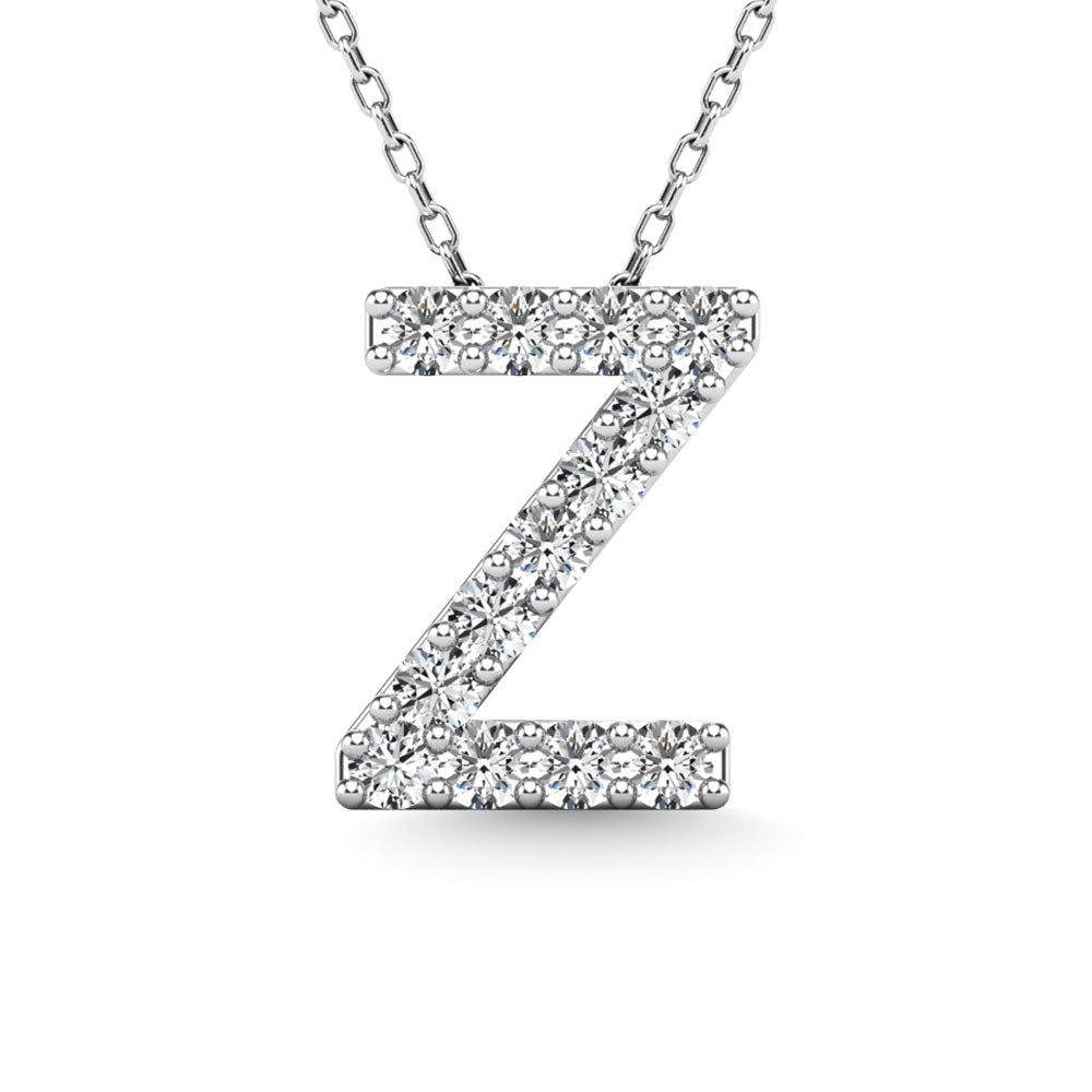 Diamond 1/8 Ct.Tw. Letter Z Pendant In 14K White Gold&Quot;&Quot;