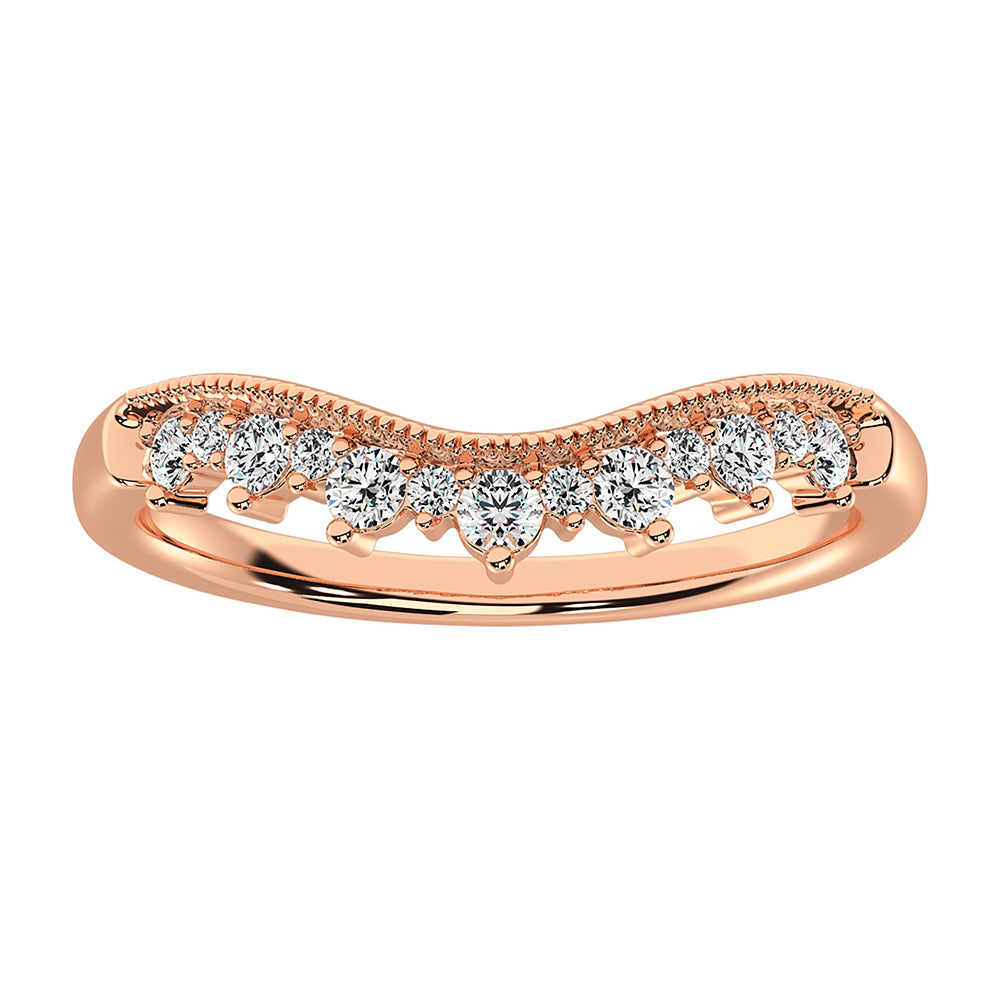 14K Rose Gold 1/4 Ct.Tw. Diamond Chevron Band