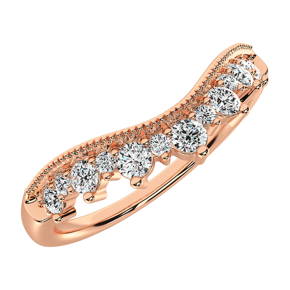 14K Rose Gold 1/4 Ct.Tw. Diamond Chevron Band