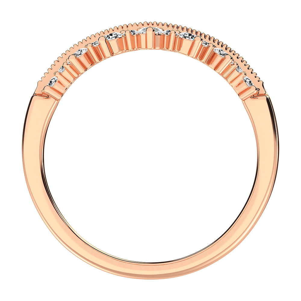 14K Rose Gold 1/4 Ct.Tw. Diamond Chevron Band