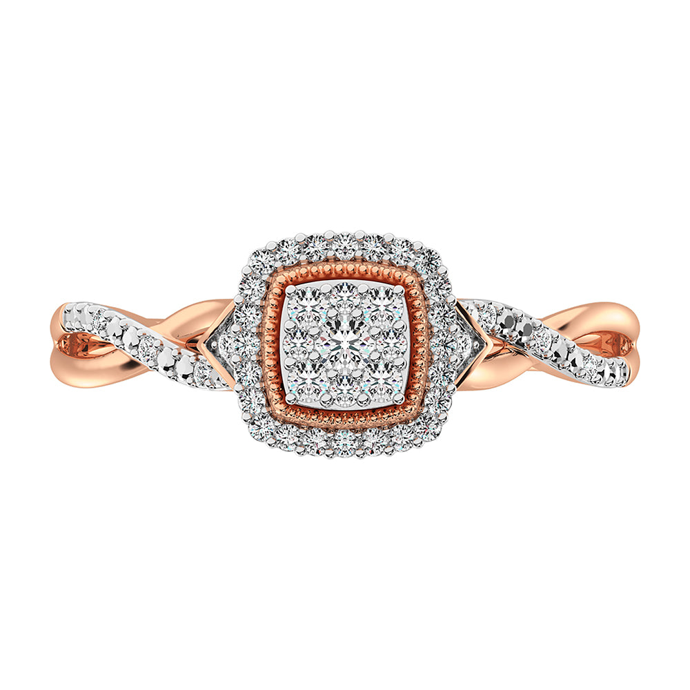 10K Rose Gold 1/5 Ct.Tw. Diamond Promise Ring