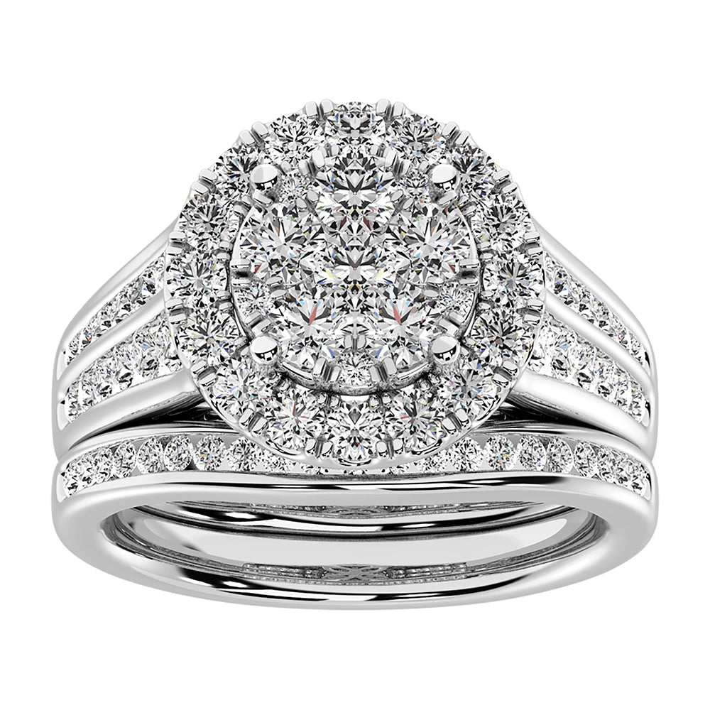 10K White Gold 2 Ct.Tw. Round Diamond Bridal Ring