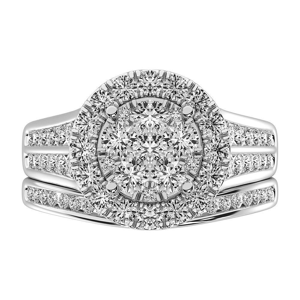 10K White Gold 2 Ct.Tw. Round Diamond Bridal Ring