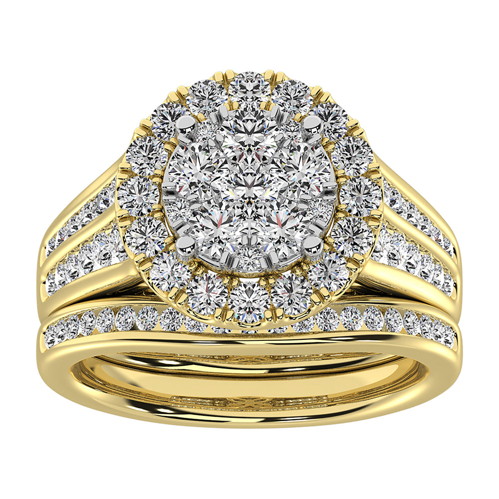 10K Yellow Gold 2 Ct.Tw. Round Diamond Bridal Ring