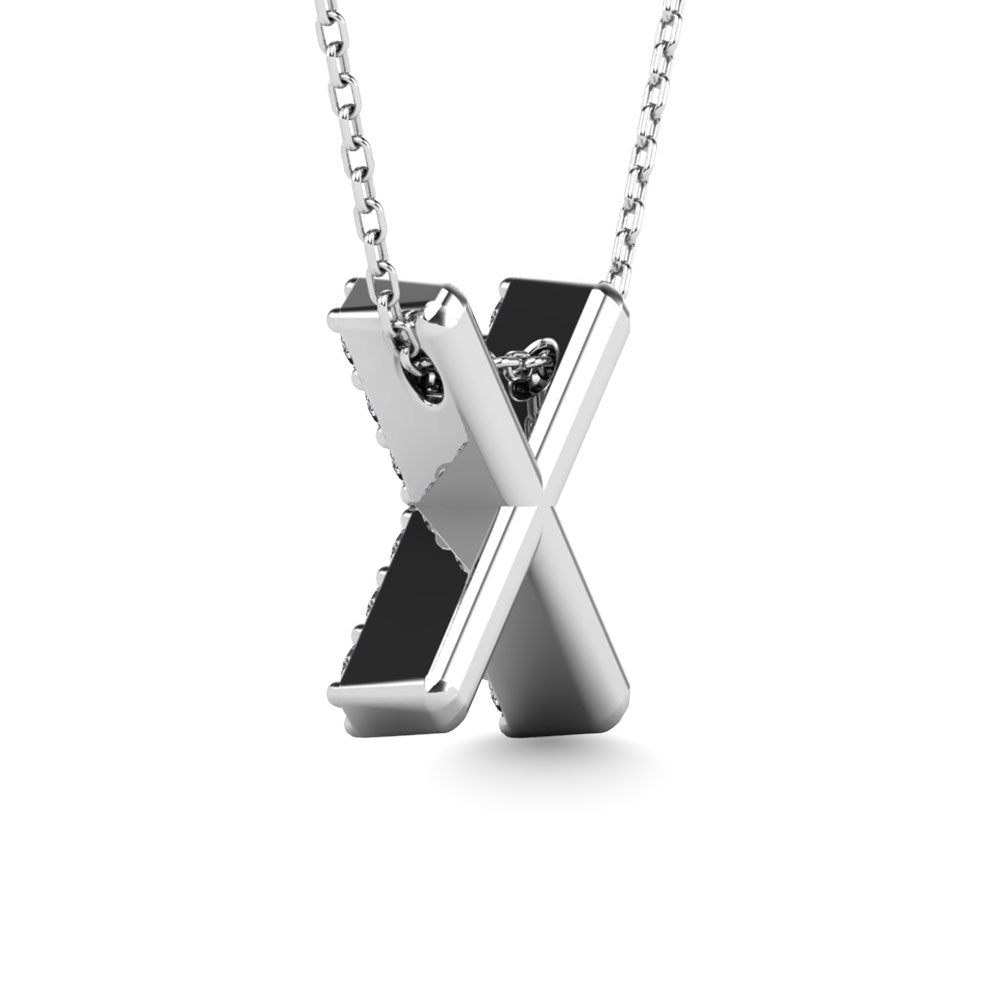 Diamond 1/8 Ct.Tw. Letter X Pendant In 14K White Gold&Quot;&Quot;