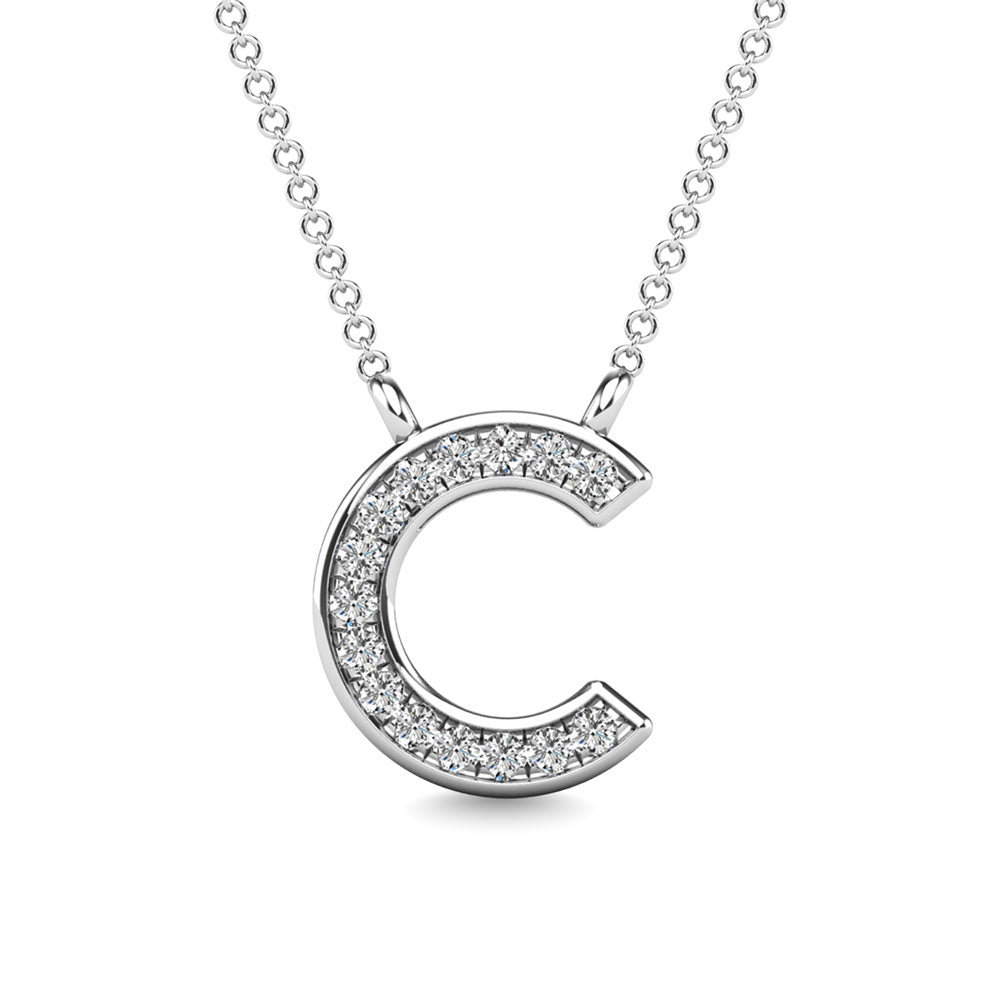 Diamond 1/20 Ct.Tw. Letter C Pendant In 10K White Gold&Quot;&Quot;