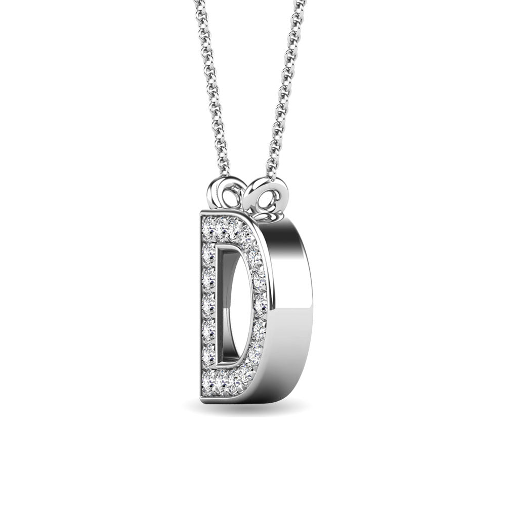 Diamond 1/20 Ct.Tw. Letter D Pendant In 10K White Gold&Quot;&Quot;