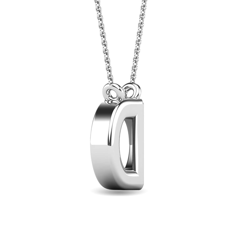 Diamond 1/20 Ct.Tw. Letter D Pendant In 10K White Gold&Quot;&Quot;