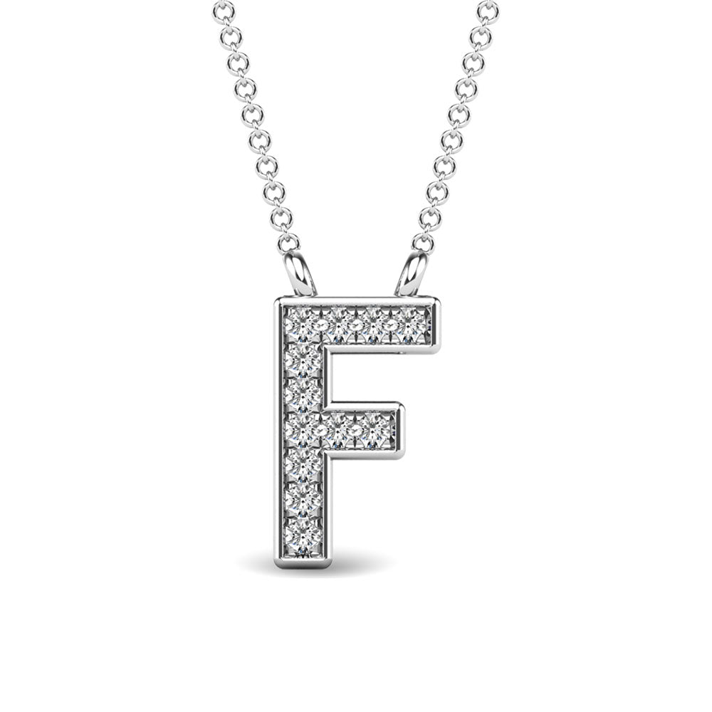 Diamond 1/20 Ct.Tw. Letter F Pendant In 10K White Gold&Quot;&Quot;