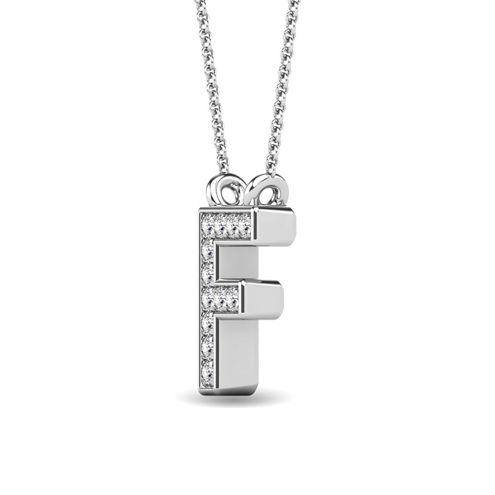 Diamond 1/20 Ct.Tw. Letter F Pendant In 10K White Gold&Quot;&Quot;