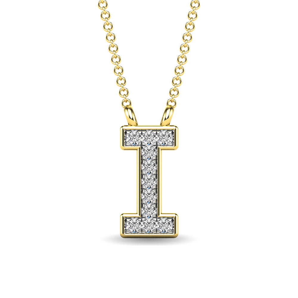 Diamond 1/20 Ct.Tw. Letter I Pendant in 10K Yellow Gold""
