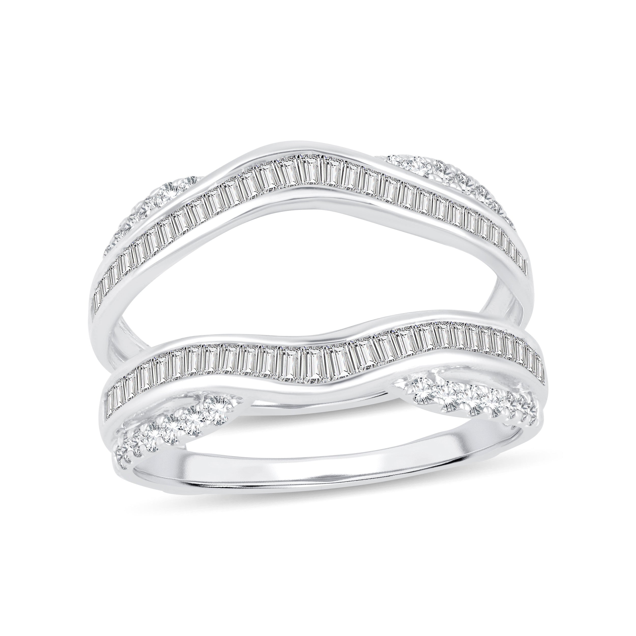 14K White Gold Magnifcnet 0.75Ct Ring Guard