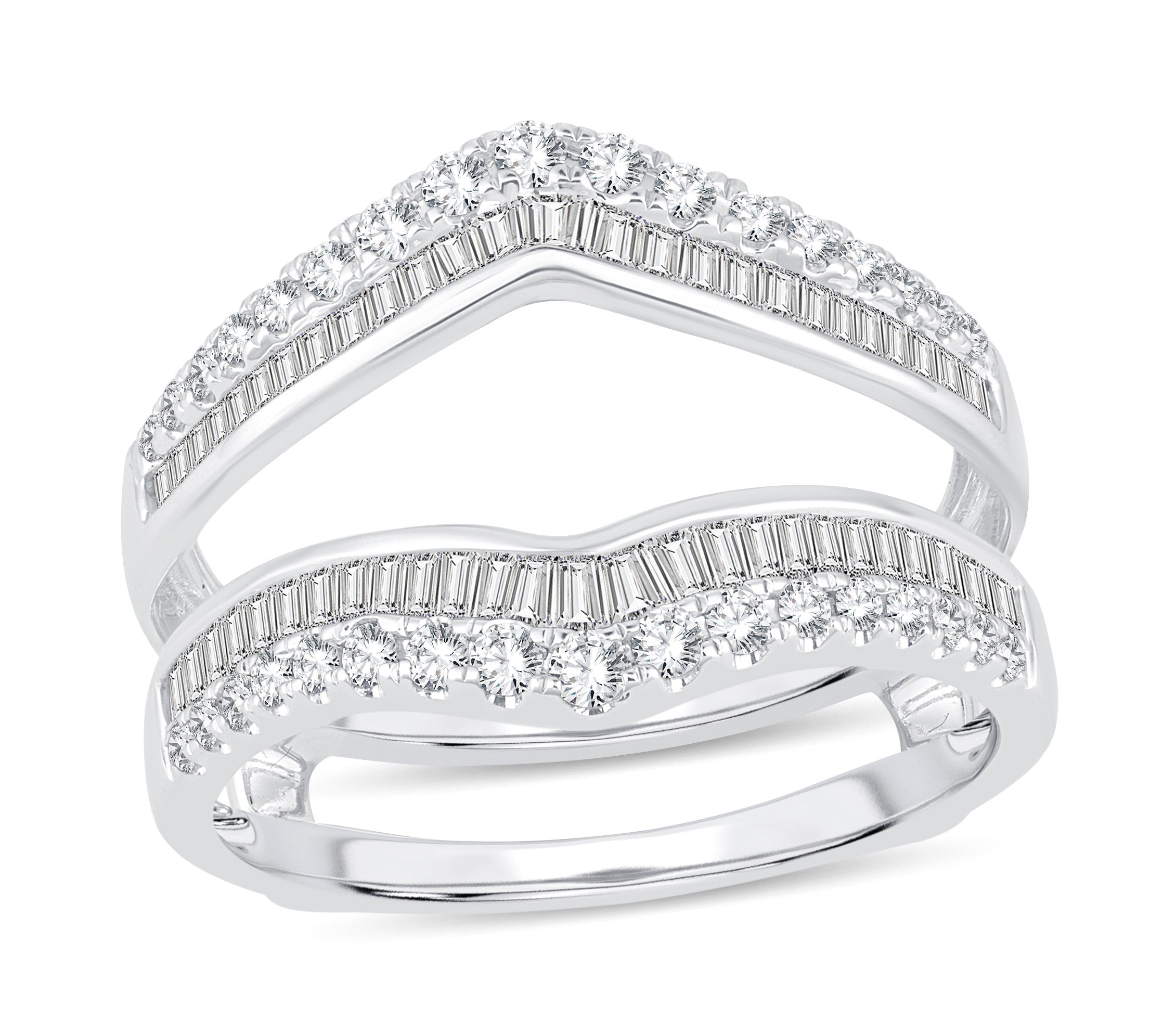 14K White Gold Dazzling 0.75Ct Ring Guard
