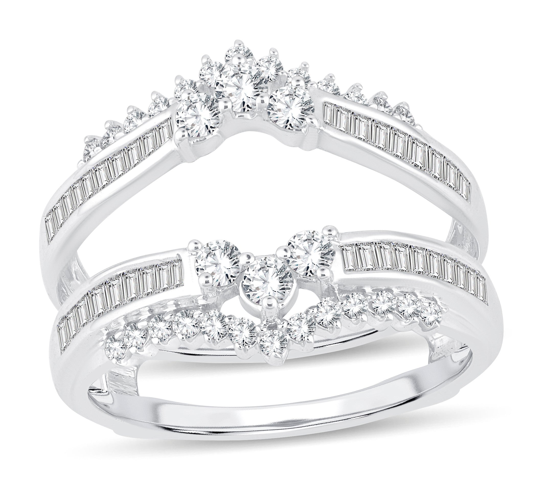 14K White Gold Gorgeous 0.75Ct Ring Guard
