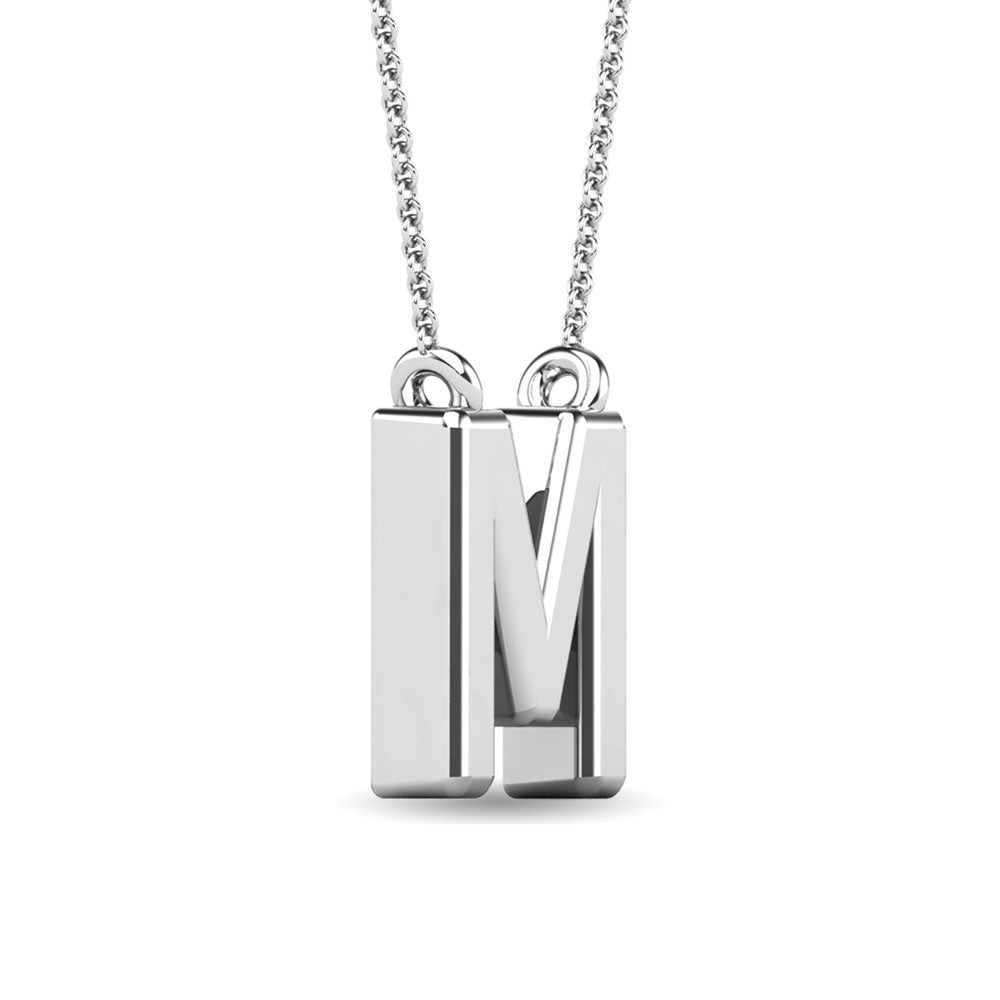 Diamond 1/20 Ct.Tw. Letter M Pendant In 10K White Gold&Quot;&Quot;