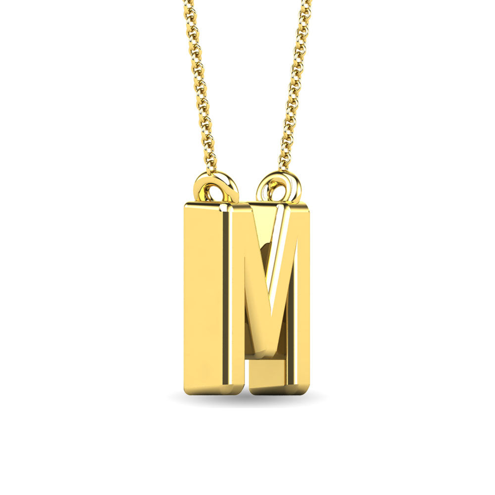 Diamond 1/20 Ct.Tw. Letter M Pendant In 10K Yellow Gold&Quot;&Quot;