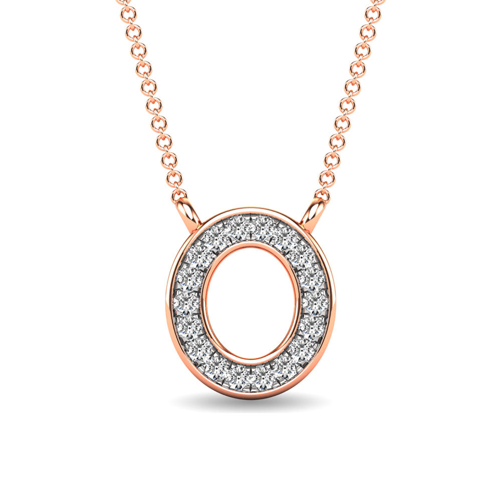 Diamond 1/20 Ct.Tw. Letter O Pendant In 10K Rose Gold&Quot;&Quot;