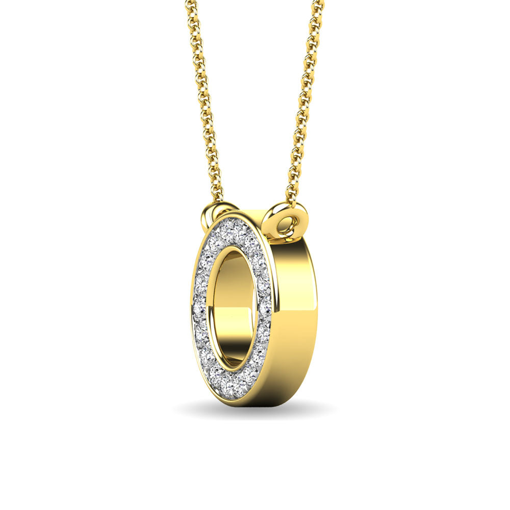 Diamond 1/20 Ct.Tw. Letter O Pendant In 10K Yellow Gold&Quot;&Quot;