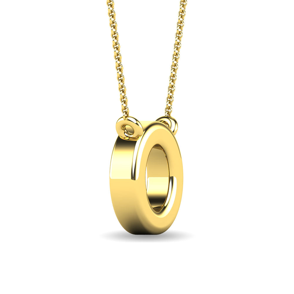 Diamond 1/20 Ct.Tw. Letter O Pendant In 10K Yellow Gold&Quot;&Quot;