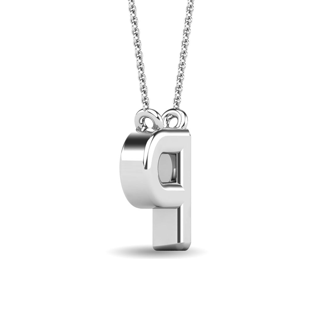 Diamond 1/20 Ct.Tw. Letter P Pendant In 10K White Gold&Quot;&Quot;