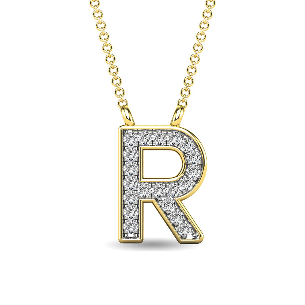 Diamond 1/20 Ct.Tw. Letter R Pendant In 10K Yellow Gold&Quot;&Quot;