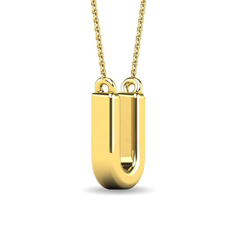 Diamond 1/20 Ct.Tw. Letter U Pendant In 10K Yellow Gold&Quot;&Quot;