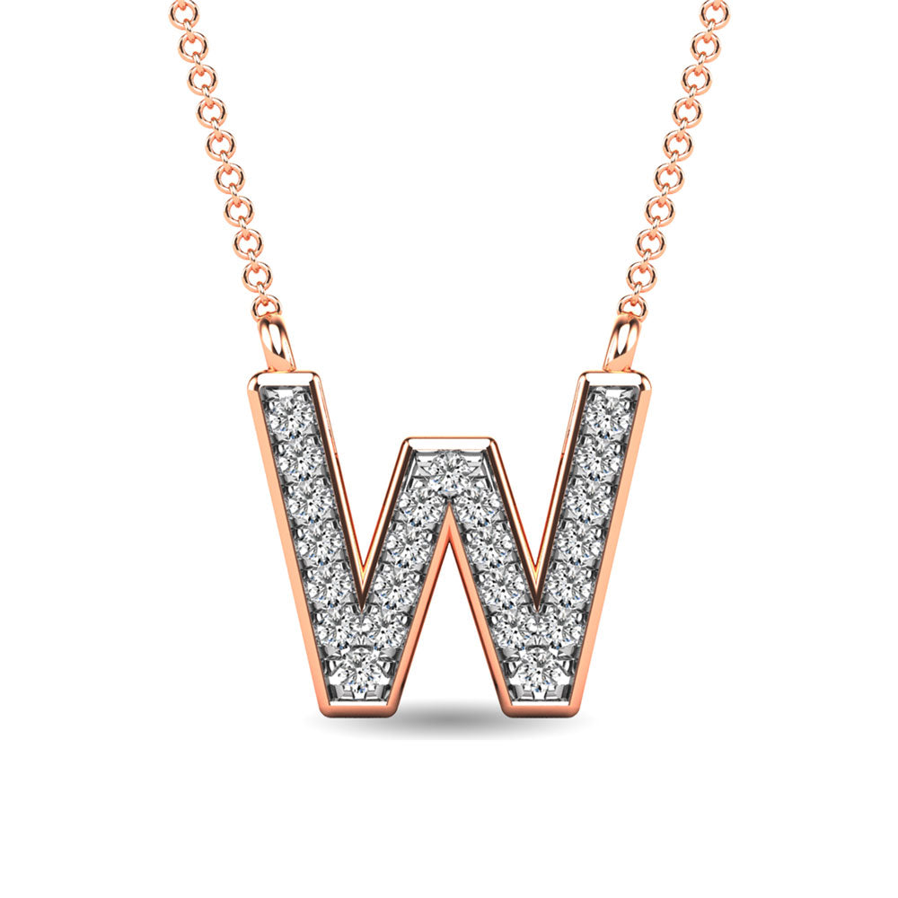 Diamond 1/20 Ct.Tw. Letter W Pendant In 10K Rose Gold&Quot;&Quot;